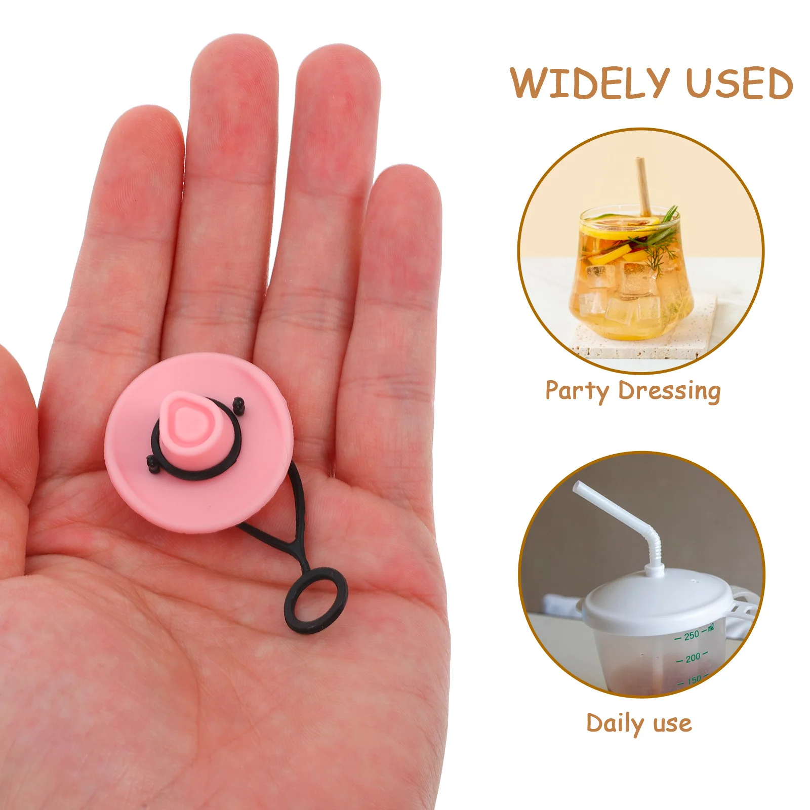 

8Pcs Silicone Straw Tip Covers Cowboy Hat Style Reusable Drinking Straw Plugs Caps for Preventing Spills and Dust Protection
