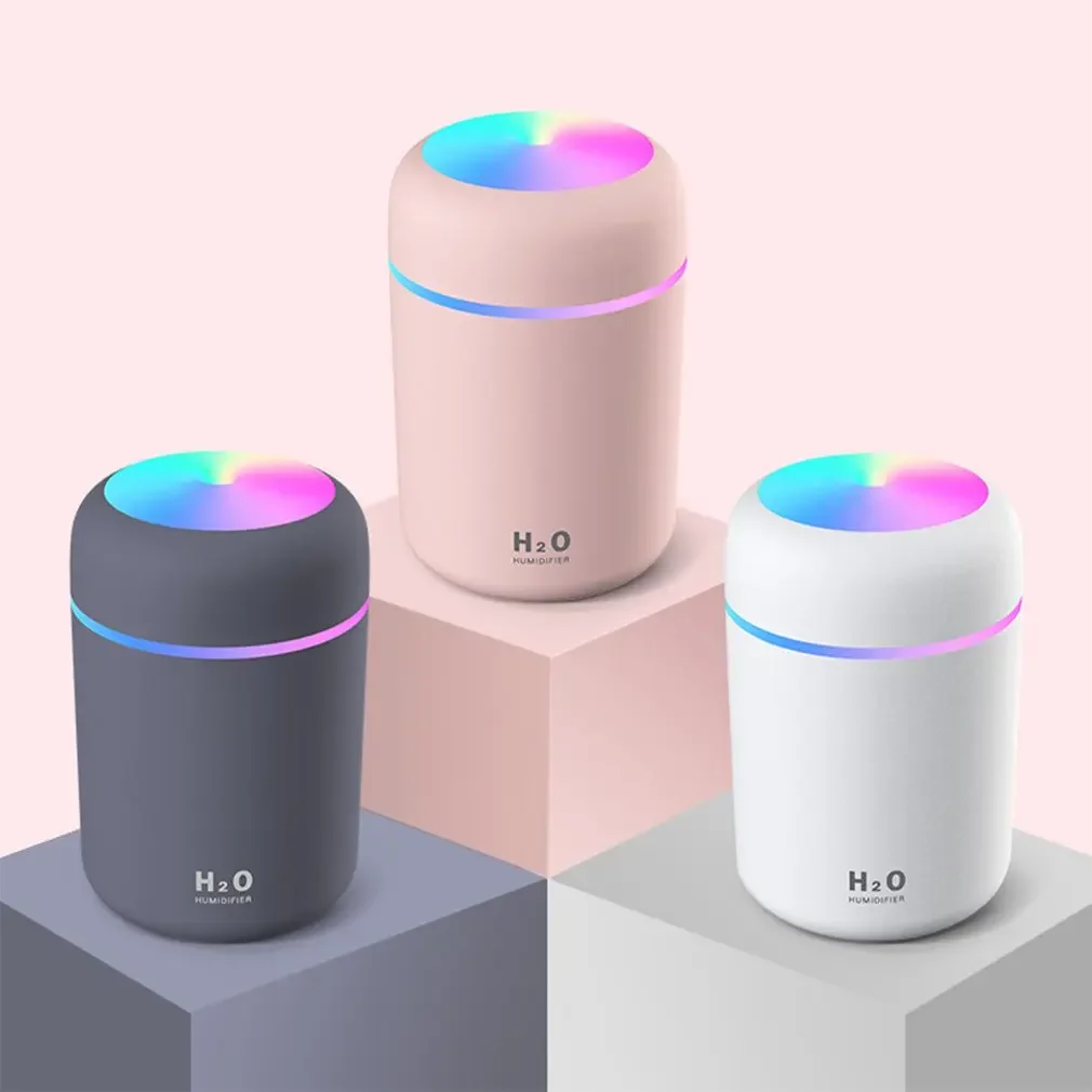 300ml รถบ้าน USB Electric Air Humidifier AROMA Oil Diffuser เครื่องฟอกอากาศ Cool Mist Sprayer พร้อมไฟกลางคืนที่มีสีสัน