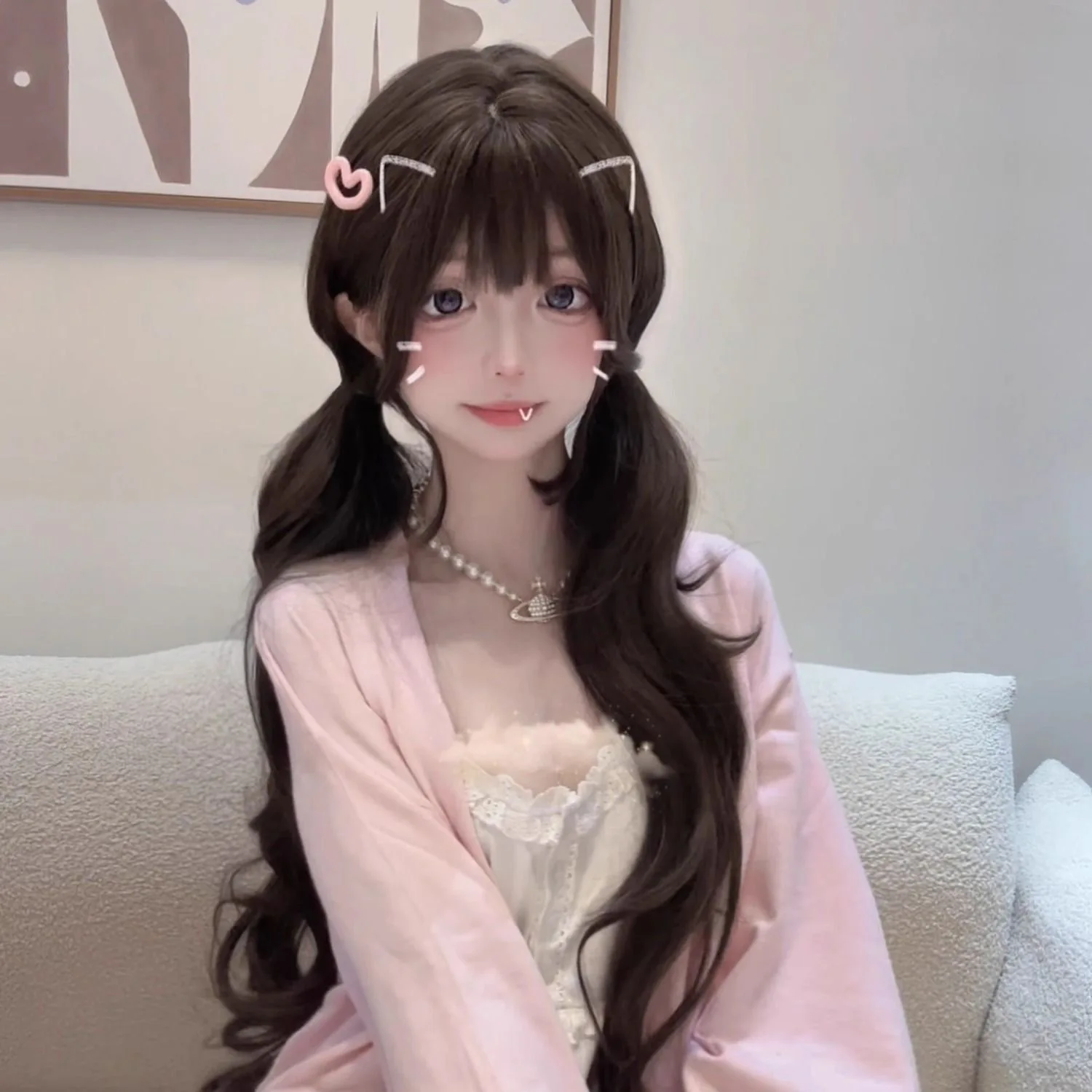 

Synthetic wigs for Lolita, Japanese-style schoolgirl (JK), natural-looking wigs for women, black-brown Lolita, sweet and cute