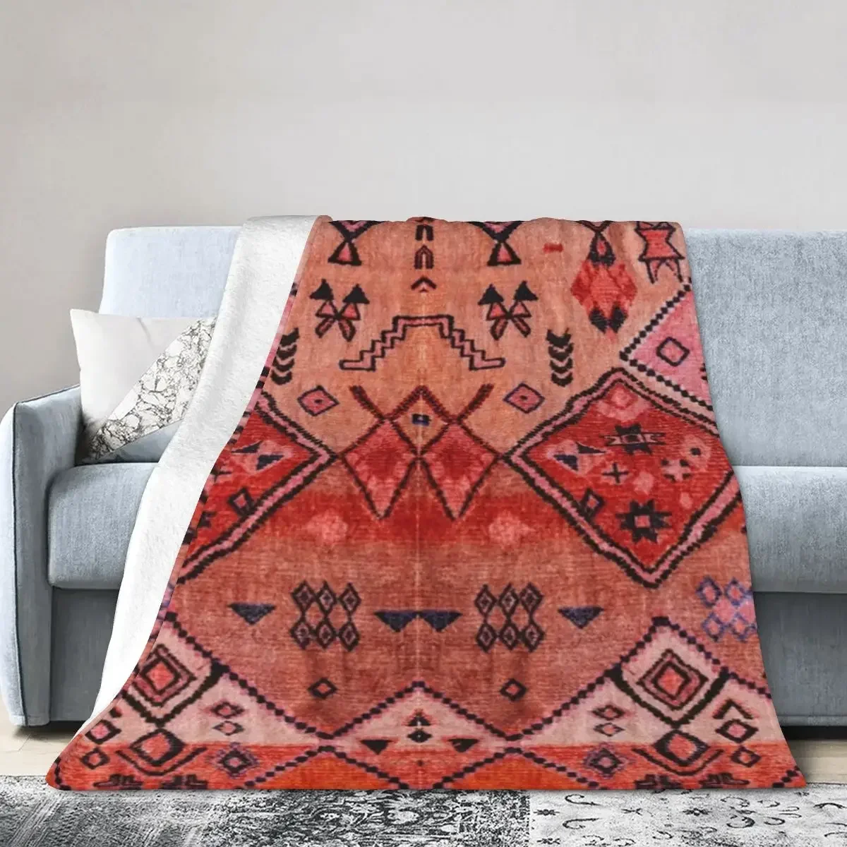 Bohemian Farmhouse Blankets Soft Warm Flannel Throw Blanket Plush for Bed Living room Picnic Travel Home Sofa