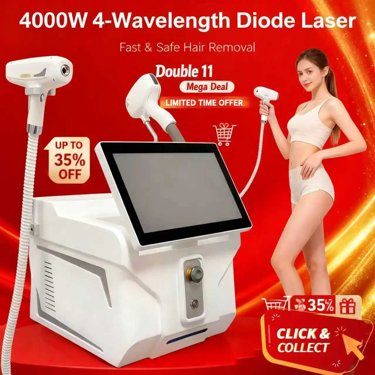 

2026 FAC Tech Professional Grade 4000W 2-in-1 808 755 940 1064nm Diode Laser Hair Removal and Pico Laser Tattoo Removal Device
