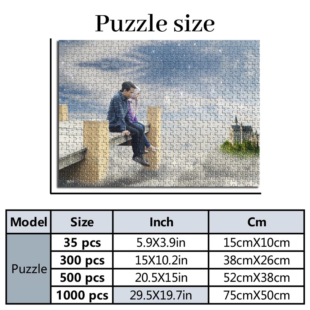Personalized Custom Photo Puzzle Customize City Rooftop Portrait Theme Puzzle Creative Commemorative Gift Families Games