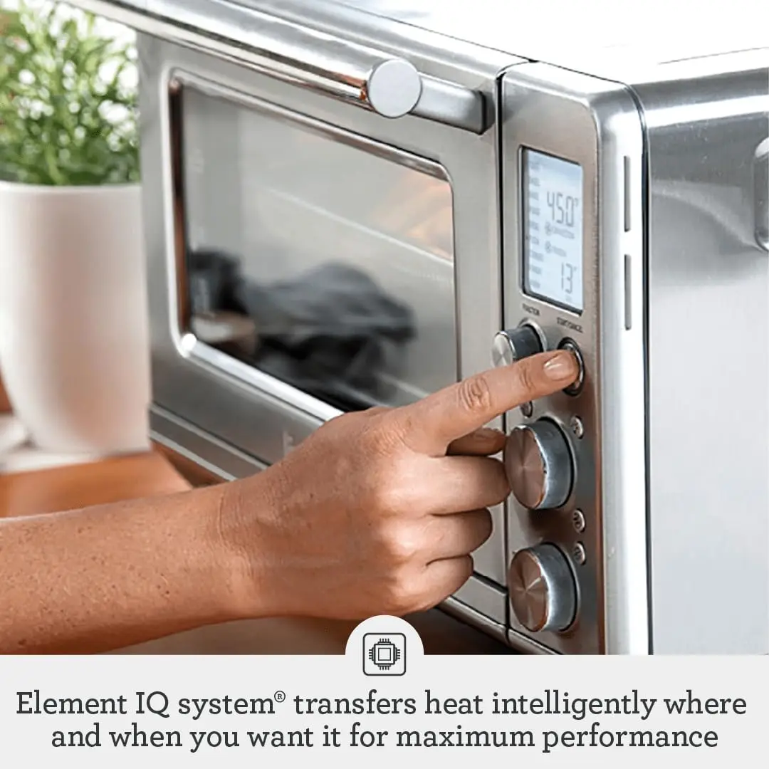 the Smart Oven, Convection Toaster Oven, Small Electric Countertop Oven, Brushed Stainless Steel