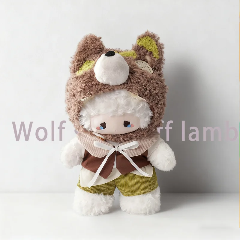 

Kawaii Wolf Outfit Puff Sheep Plush Doll Emotional Comfort Desktop Ornament Sleep Office Companion Cute Toy Doll Birthday Gift