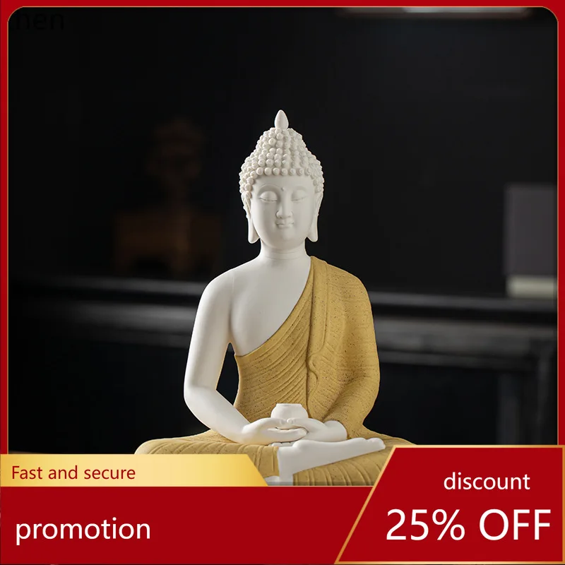 

Cz1 ceramic buddha statue - amitabha buddha, tathagata, sakyamuni - home entrance, tea room, grand opening gift