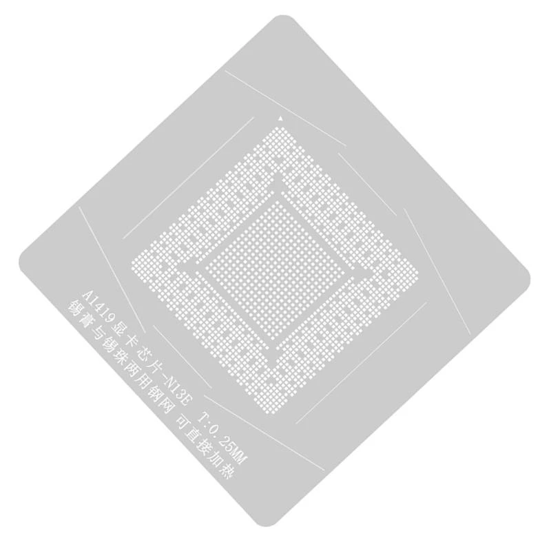 K0EA Direct heating 130x130 BGA Reballing Stencil Platform Set For AMD GPU A1419 A13E SRLG4 GPU Graphics card Stencil