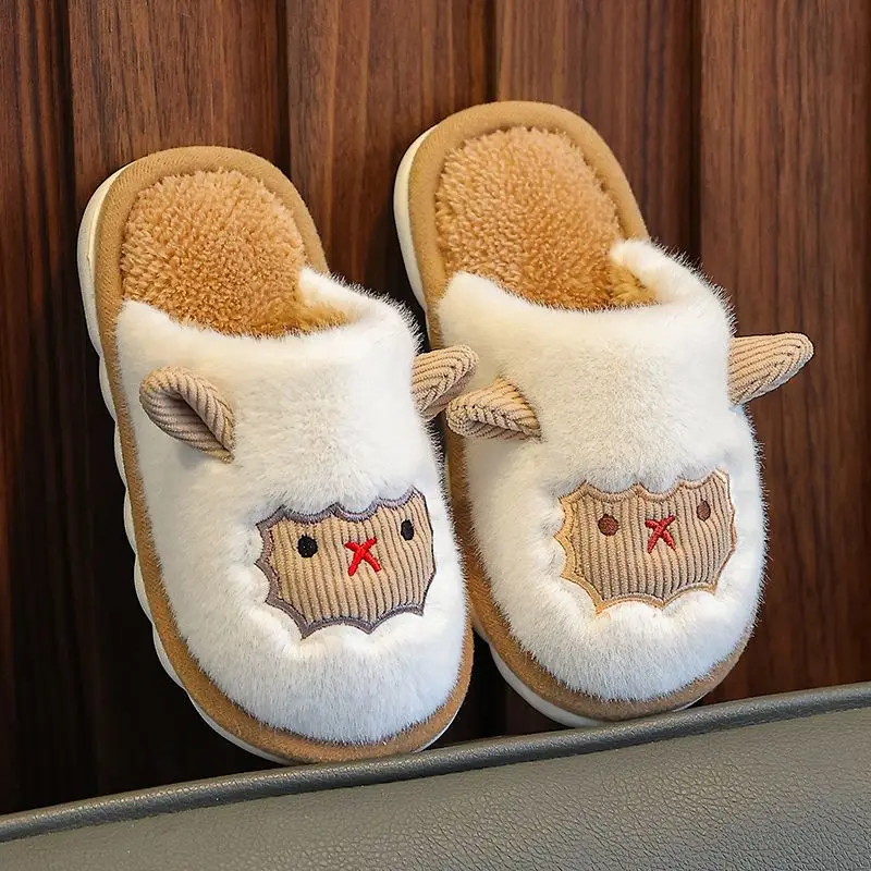 

Детские хлопковые тапочки, пушистая домашняя обувь для девочек, дизайн для родителей и детей, противоскользящая подошва, осень-зима 2026, Новое поступление