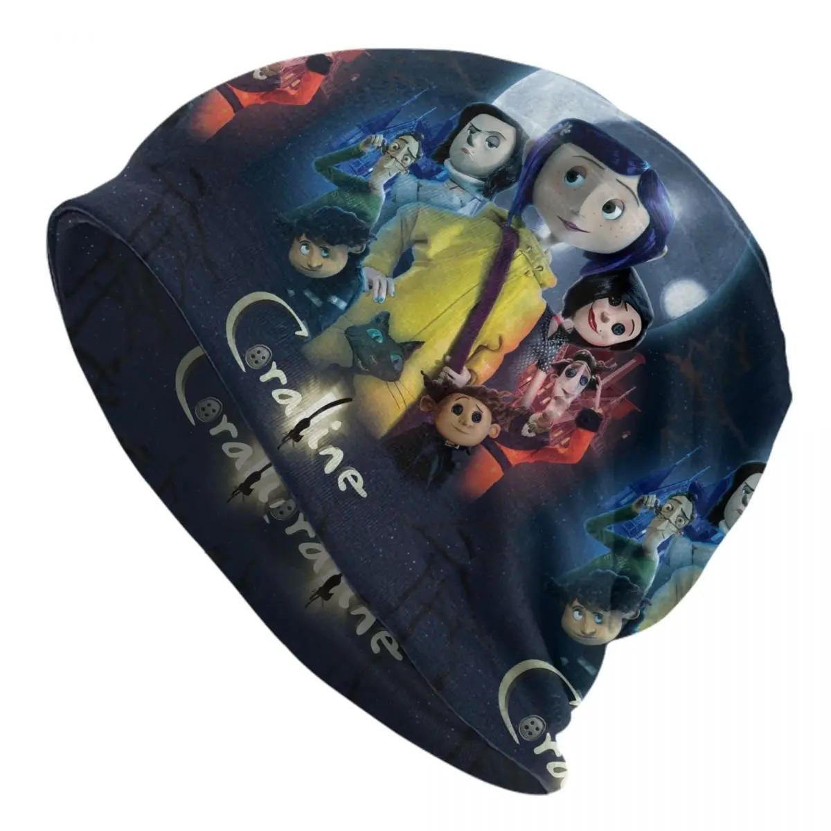 

Halloween Horror Movie Coraline Beanie Cap Unisex Winter Warm Bonnet Femme Knitted Hats Cool Skullies Beanies Hats For Men Women