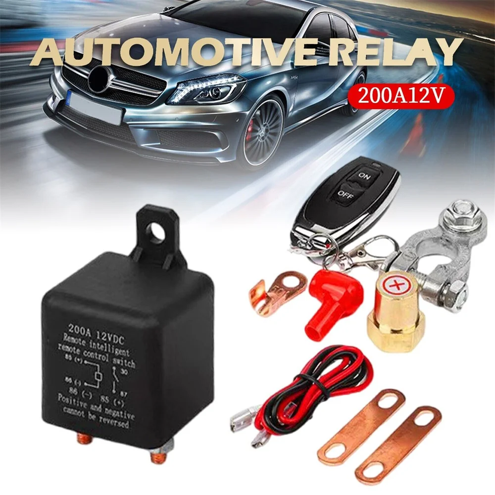 Car Remote Battery Disconnect Cut Off Isolator Switch 200A Switch Control Wireless Anti-Theft Relay Remote 12V Fob Y1R6