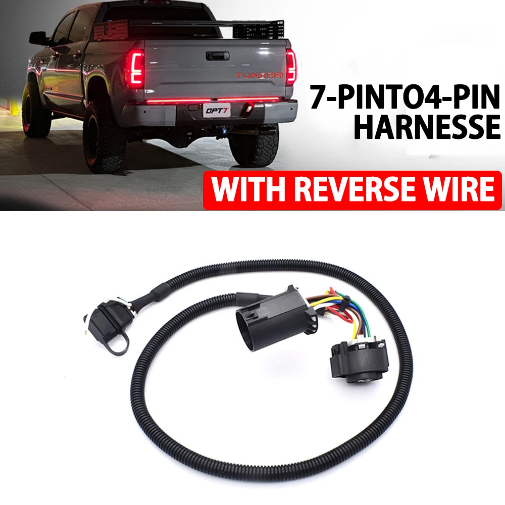 

Жгут проводов фонаря задней двери прицепа, 7-контактный на 4-контактный с проводом заднего хода для Toyota Tundra Tacoma, автомобильные аксессуары