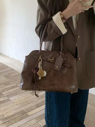 Imagen 2 del producto CGCBAG, bolso de mano de lujo de diseñador Vintage, bolso de hombro informal de gran capacidad para mujer, bolsos simples de cuero PU para ir al trabajo para mujer