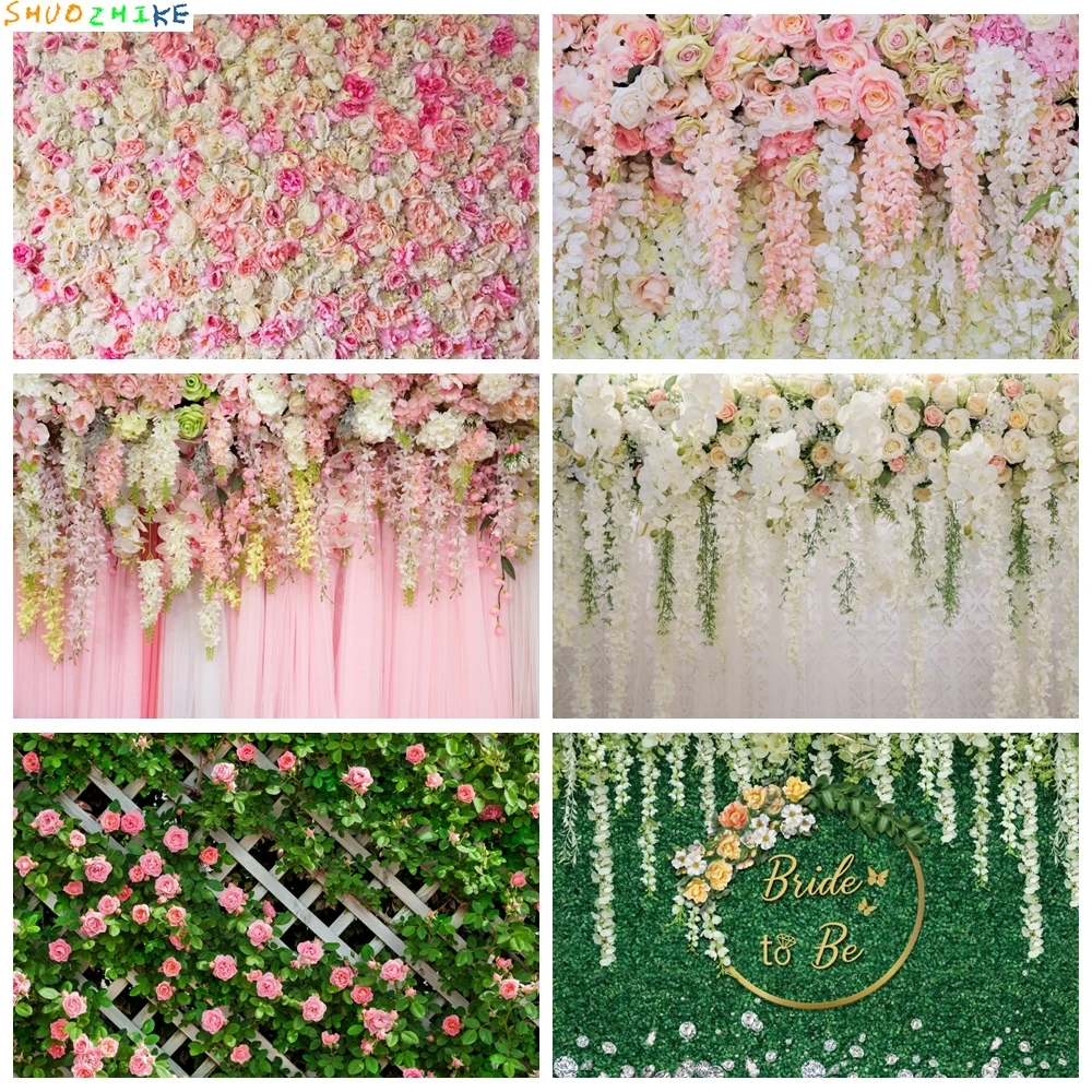 

Wedding Ceremony Photo Background Rose Flower Wall Stage Bridal Shower Baby Birthday Party Photography Backdrop For Photo Studio