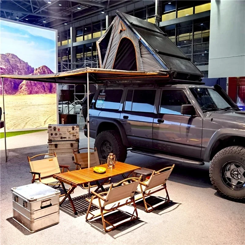 High Quality Clamshell Hard Shell Roof Top Tent Spacious Interior Waterproof For Pickup Truck 4X4 Off‑Road Outdoor Camping