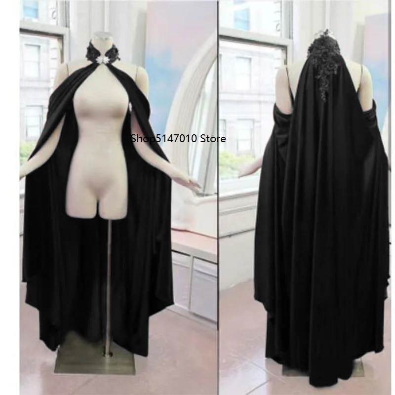 

Костюм на Хэллоуин для женщин, тюлевая накидка, черный, красный, свадебные плащи длиной до пола, мягкие сетчатые плащи