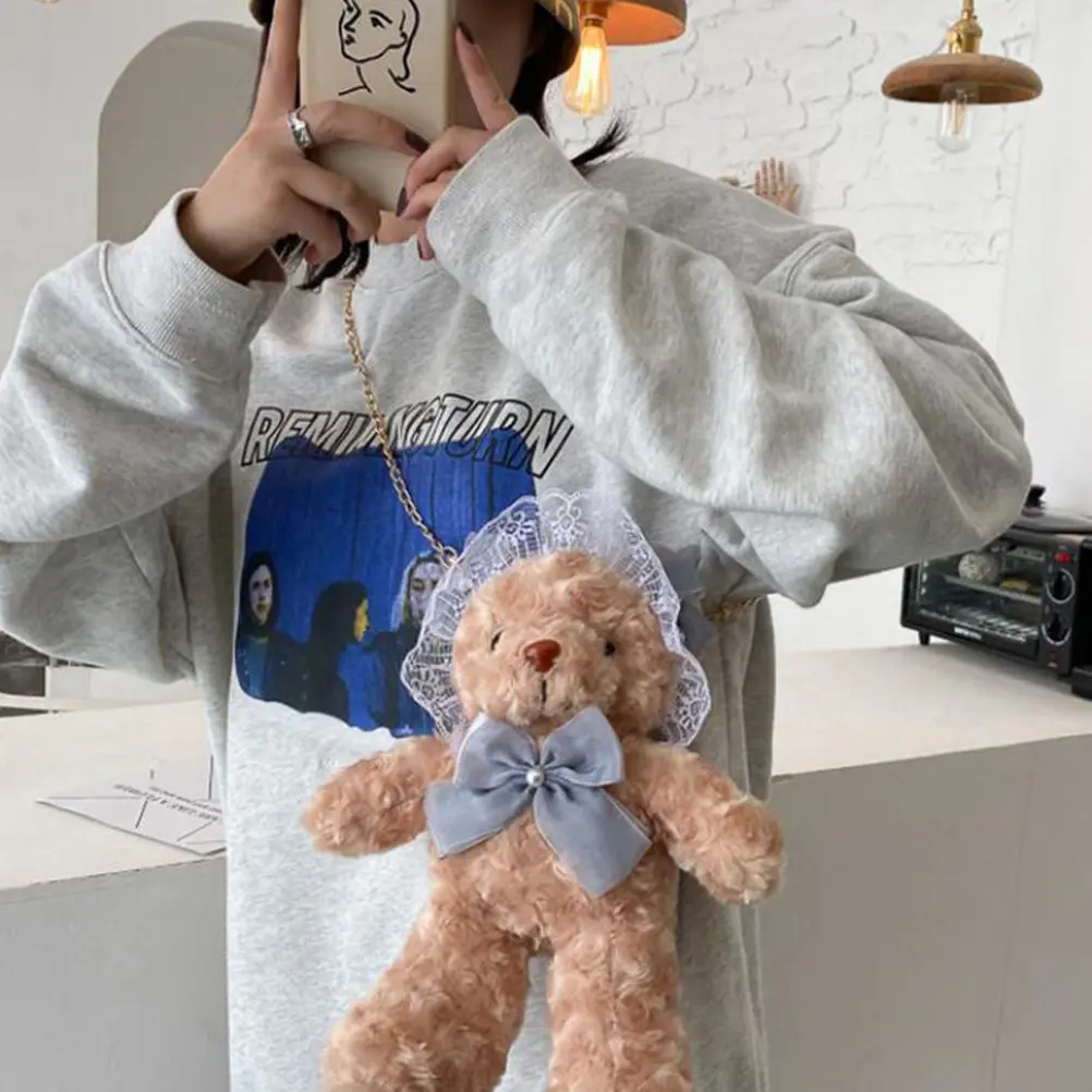 Adorable Bear-Shaped Crossbody Bag for Women Lightweight Fashionable Chain Shoulder Bag Perfect for Daily Use Travel Party