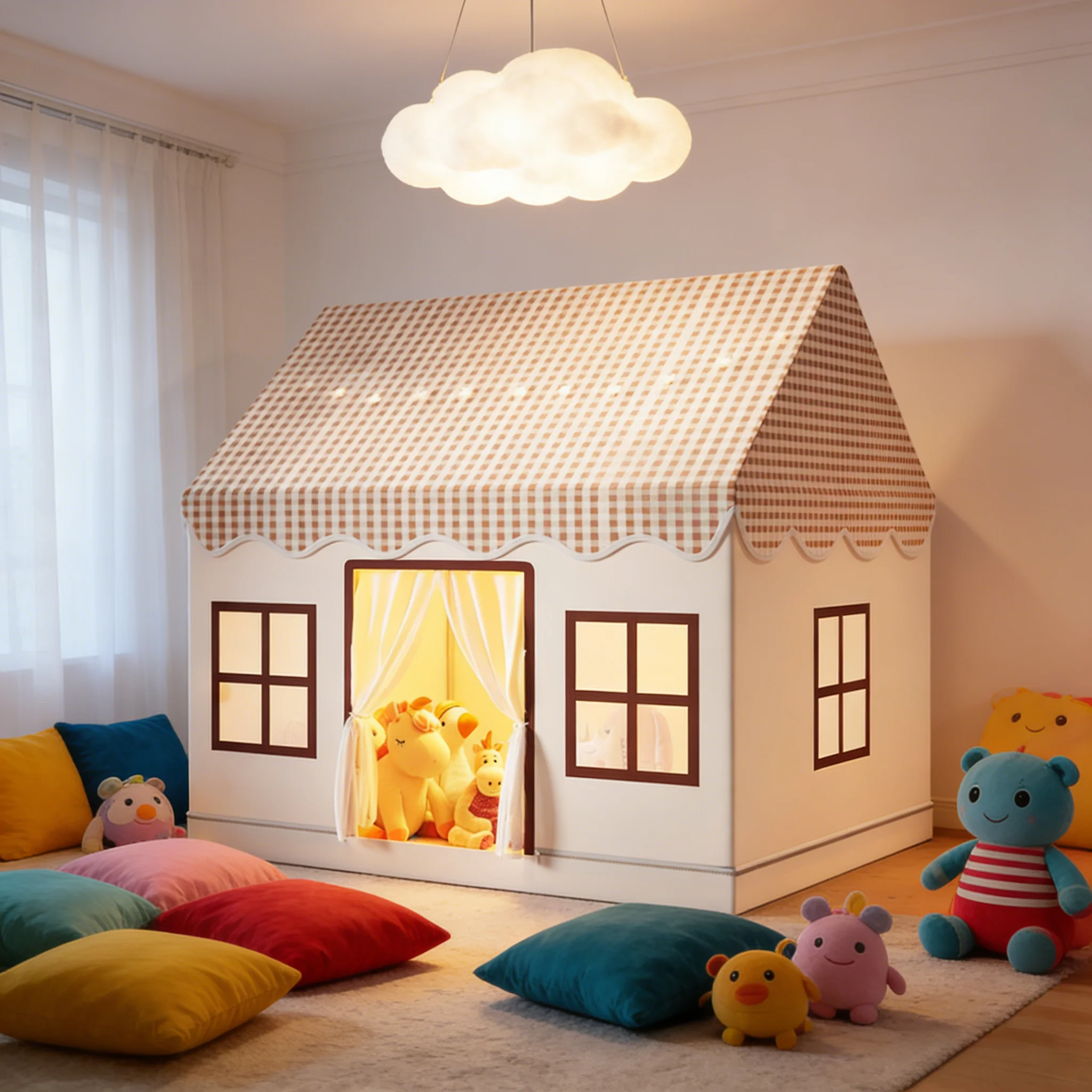 Kinderkasteeltent Speelhuisje Binnen Buiten Sprookje Prinses Kasteel Speeltent Kindercadeau Speelgoedhuistent (enkele tent)