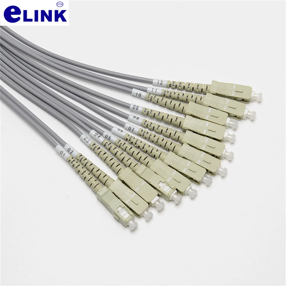 아머드 패치 코드 12코어 OM1 OM2 그레이 SC 50-120m 100m80m60m70m 12C LC FC ST 멀티모드 12섬유 광섬유 점퍼 실외용