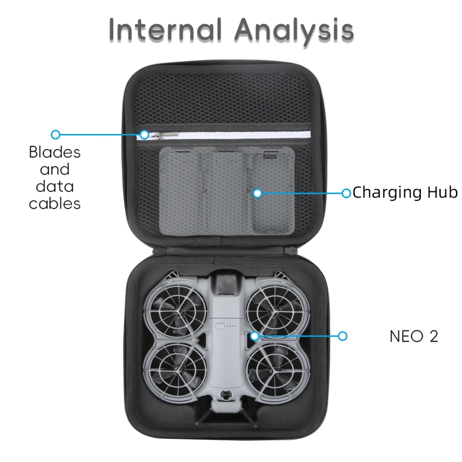 Solid Color Nylon Carrying Case for DJI Neo 2, Simple Design Dustproof Drone Storage Bag Accessories