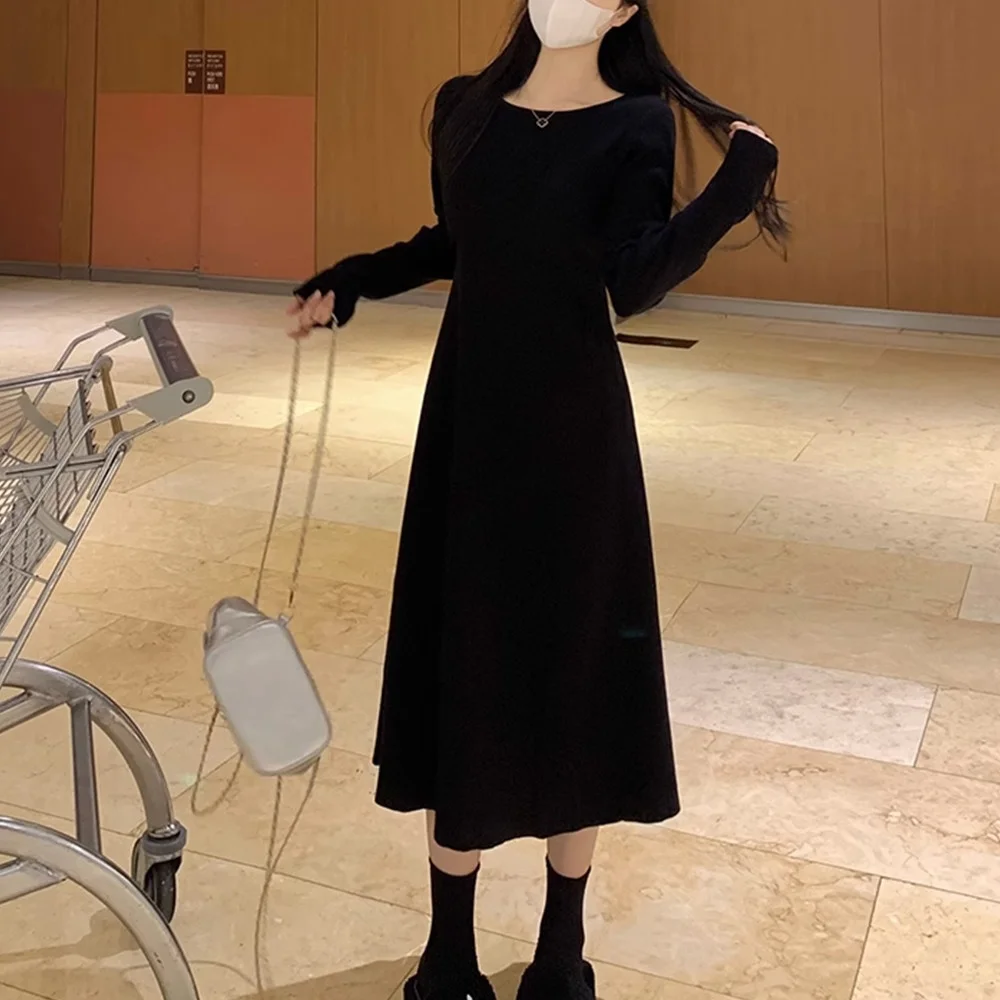 Outono inverno plus size redondo ne cintura cinched a linha camisola dr tamanho grande carne escondendo camada base de malha dr