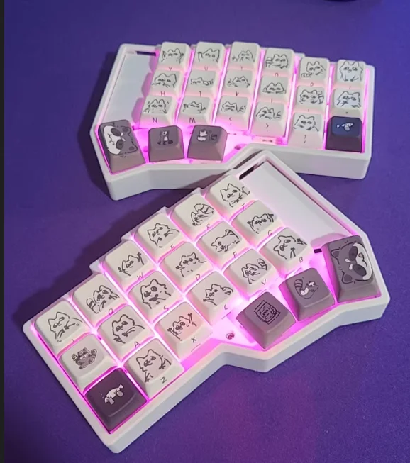 Imagem -05 - Corne Dividir Kit de Teclado sem Fio Tela Pcb E-ink Rgb Personalizado Hot Swap Mecânico Zmk sem Chave Keycap Presente