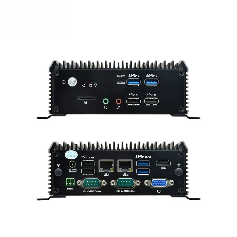 

Intel J6412 Mini PC DDR4 8GB 256GB Storage Quad 2 LAN 6 COM RS232 485 Fanless Industrial Pc Mini Computer Mini PcRAM/ROM NONE