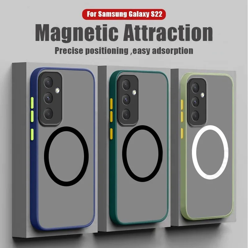 Translucent Magsafe Matte Phone Case for Samsung Galaxy A54 A34 A24 A35 A55 A05 A14 A05S A15 A25 M54 M52 A23 A33 A53 A73 4G 5G