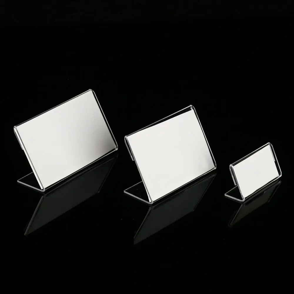 Mini Retail Store Supermarket Mall Counter Top Stand Price Card Tag Acrylic Sign Display Holder Shelf Label Holder