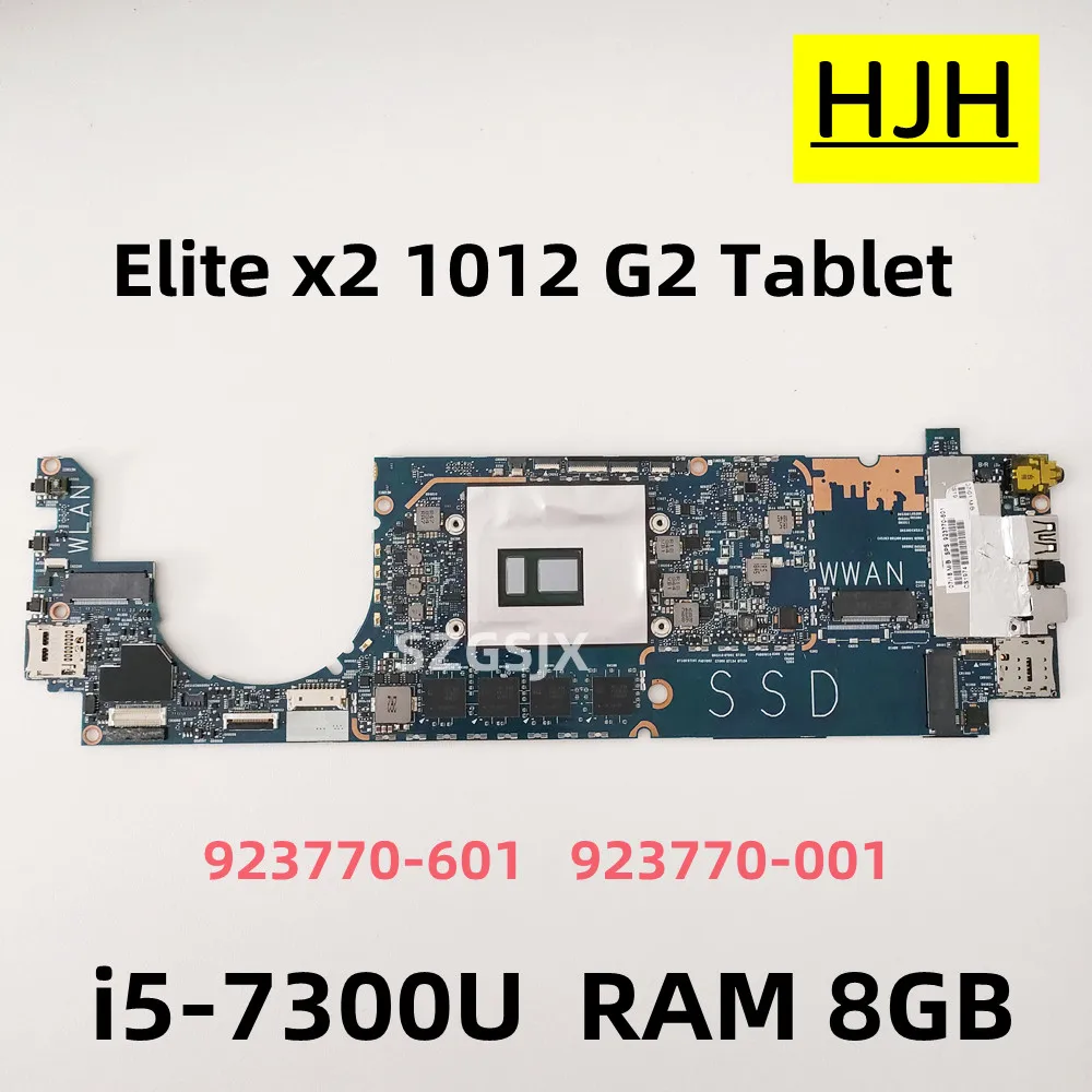 923770-601 923770-001 para hp x2 1012 g2 computador portátil placa-mãe com sr340 I5-7300U cpu ram 8gb 100% totalmente testado