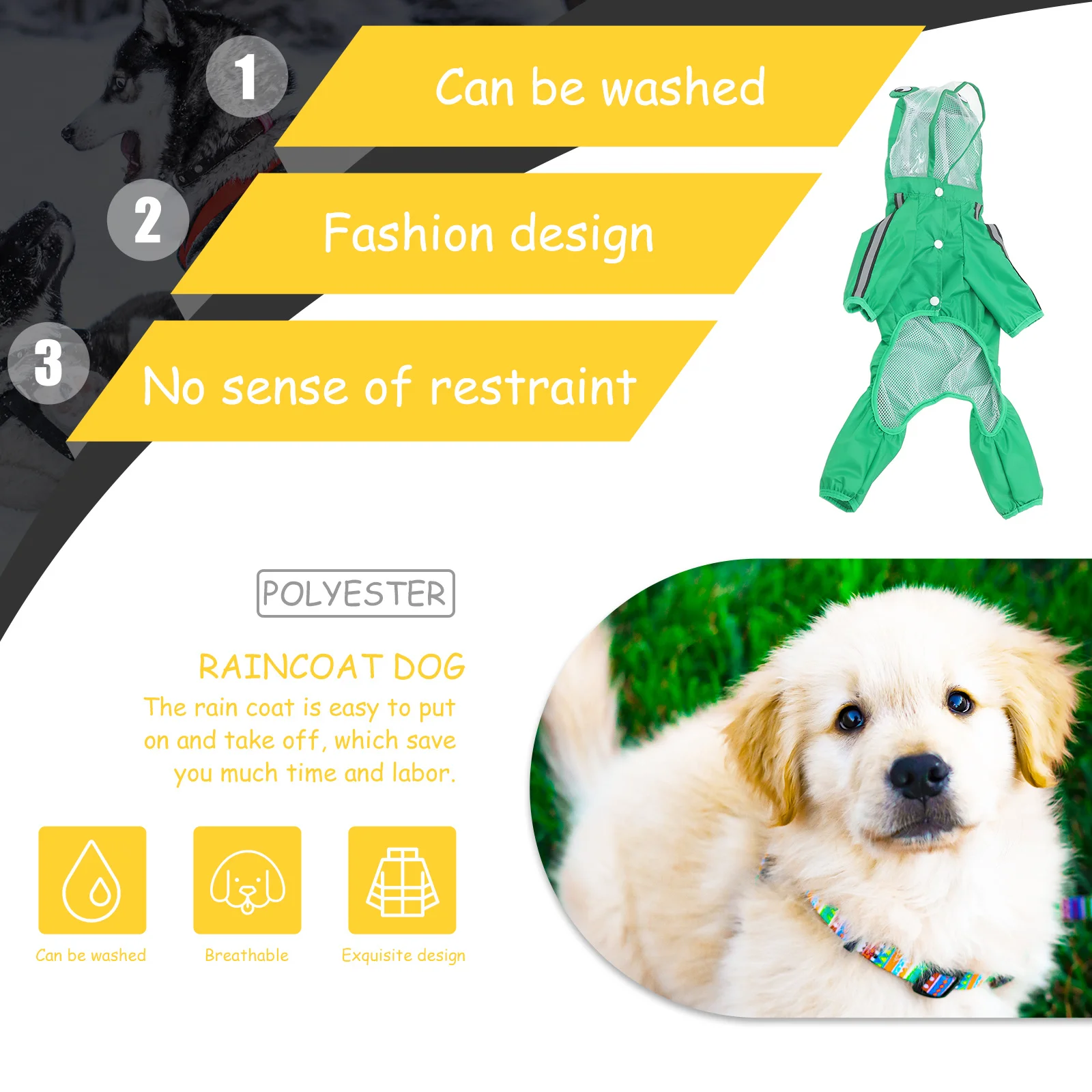 

Pet Dog Waterproof Raincoat Hooded Puppy Rain Coat Lightweight Breathable Outdoor 2xl Rain Jacket for Dogs Raincoat Dog