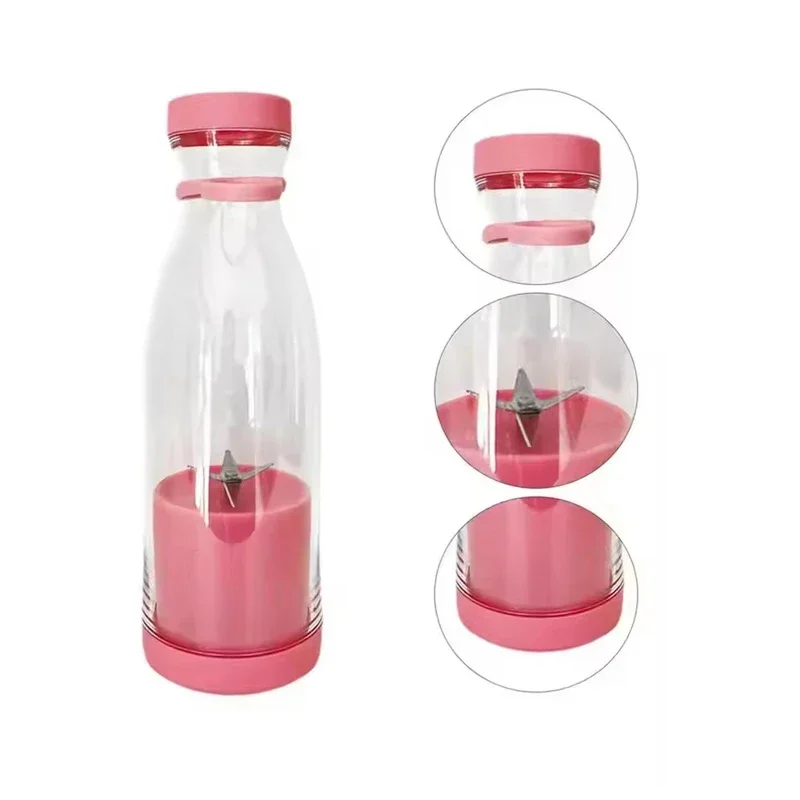 Electric Juicer Cup 6 Blades Blender Milkshake Machine USB Portable Fruit Milk Mixing Tool Mini Fresh Juice Blender Kitchen