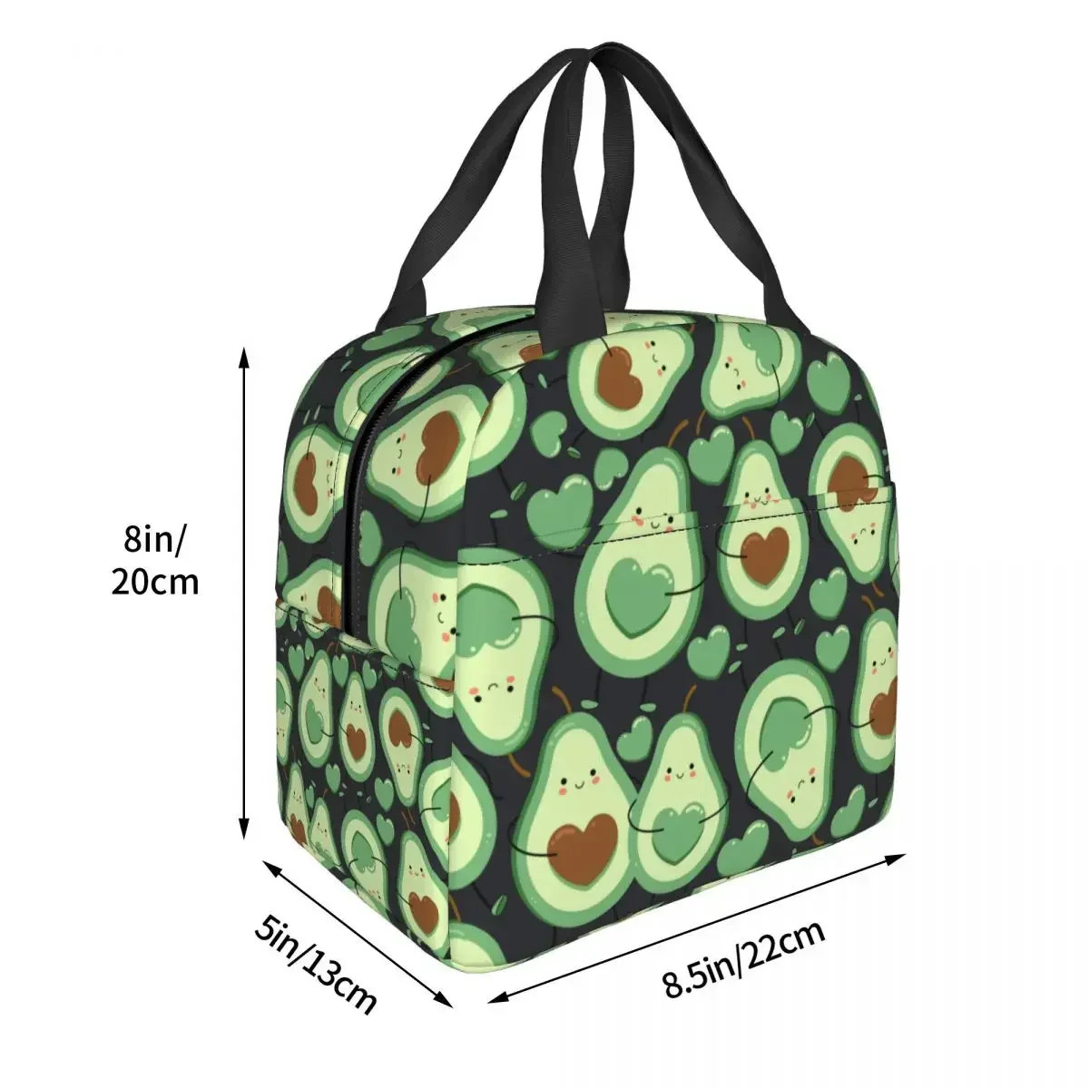 لطيف الأفوكادو الفاكهة معزول أكياس الغداء حقيبة حرارية وجبة الحاويات مانعة للتسرب حمل علب الاغذية الغذاء حقيبة الشاطئ نزهة #6