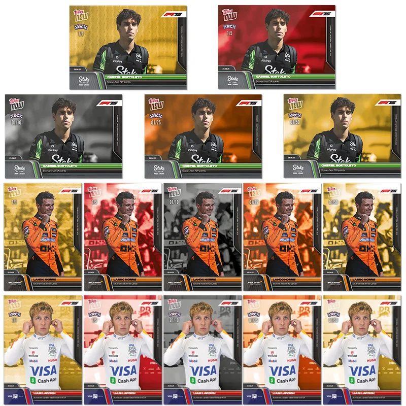 

Topps Now Formula 1 2025 Card 47 Lando Norris 48 Gabriel Bortoleto 49 Liam Lawson Diy F1 Racers Коллекционные коллекционные карточки Подарочная коллекция