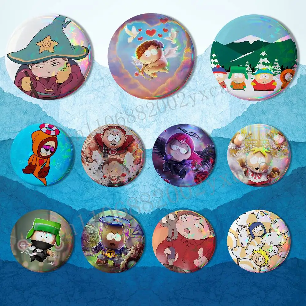 Black humor South Park Badge on Backpack Clothes decoration Tinplate Round Brooch Funny Custom Gifts for Friend