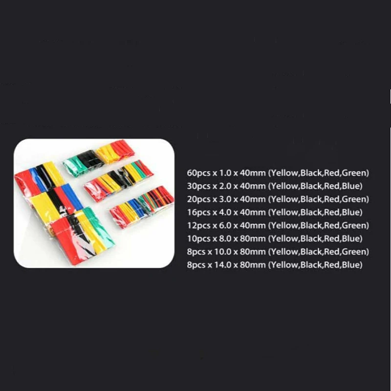 164Pcs Heat Shrink Tubing Insulated Shrinkable Tube Wire Cable Sleeve Kit.