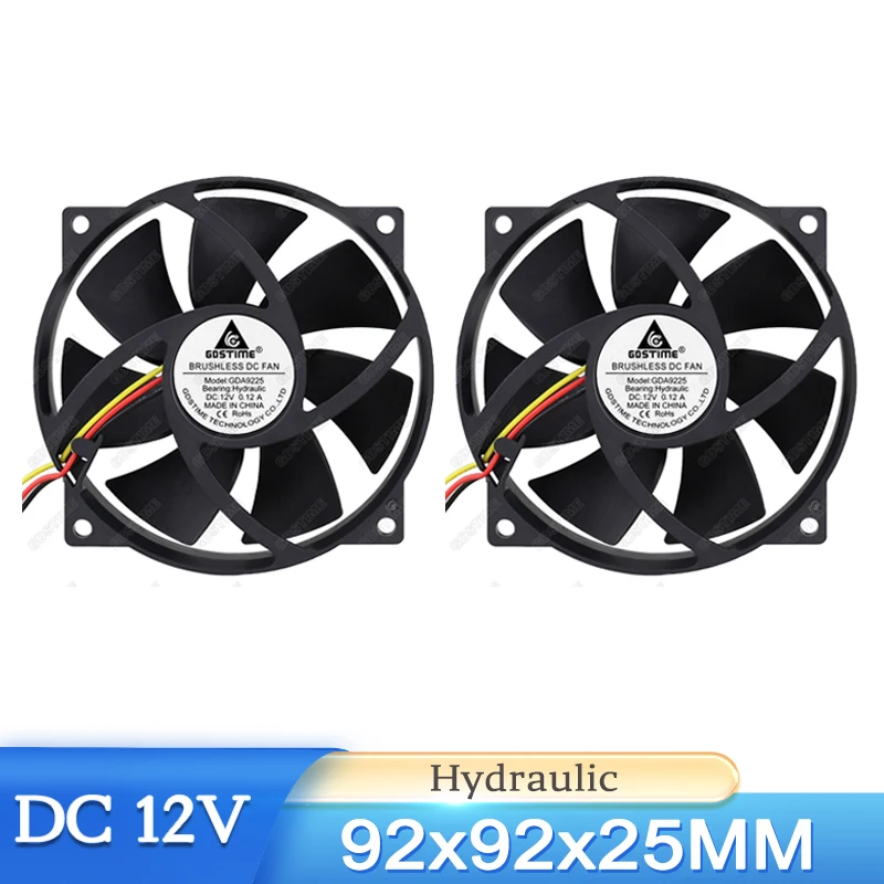 Gdstime 1PCS 9225 Runde DC Fan 12V Bürstenlosen Axial Computer CPU Kühler Lüfter 9cm 92mm x 25mm 3Pin2510