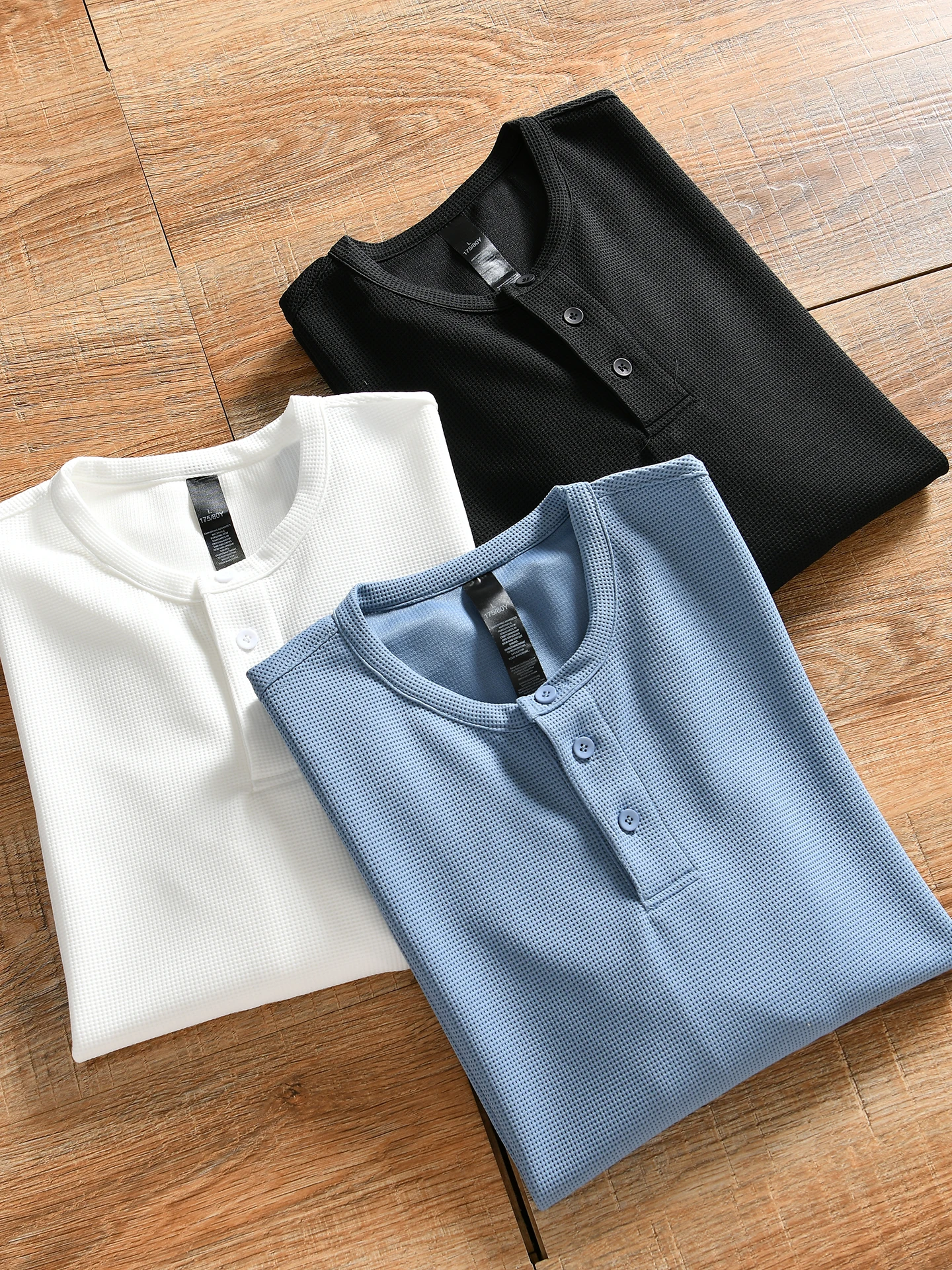 Men's Casual Long Sleeve T-Shirt Henry Collar Base Shirt Breathable Moisture Wicking American Style Autumn Winter Loose Fit