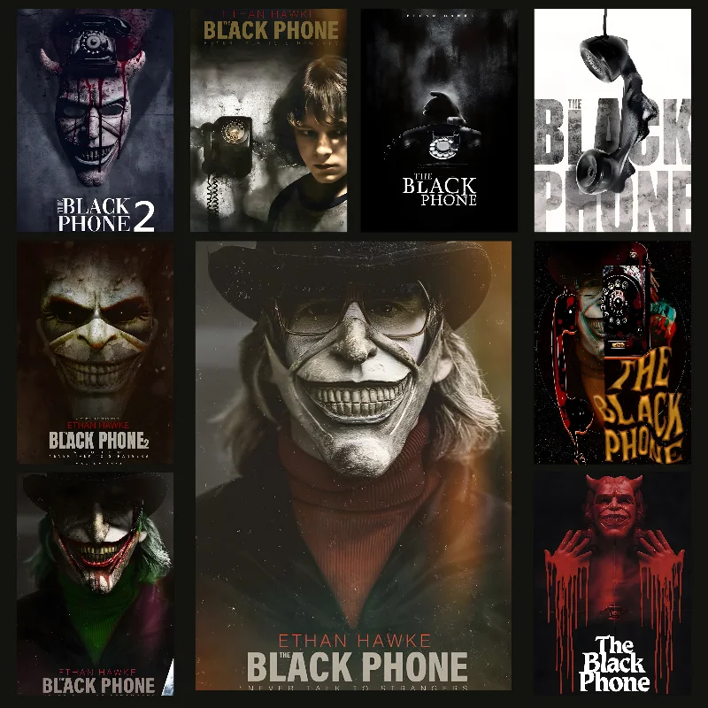 Horror Movie The Black Phone Poster Self-adhesive Art Waterproof Paper Sticker Coffee House Bar Room Wall Decor