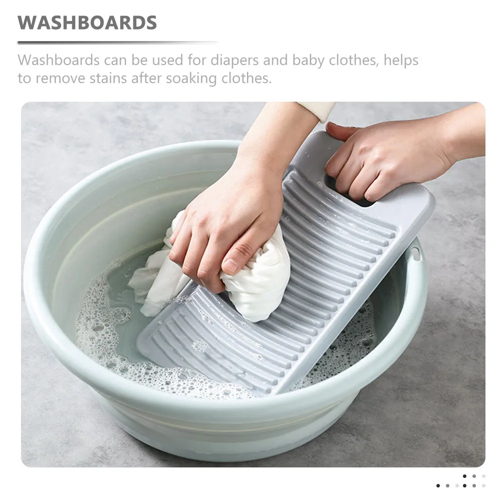 

2pcs Washboard Anti Slip Laundry Clean Plastic Home Toddler Baby Clothes Diapers Stain Removal Soaking Scrubbing Household