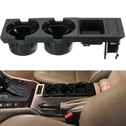 New Double Hole Car Styling Front Center Console Storage Box Coin + Cup Holder For BMW E46 Series 1999-2006 51168217953