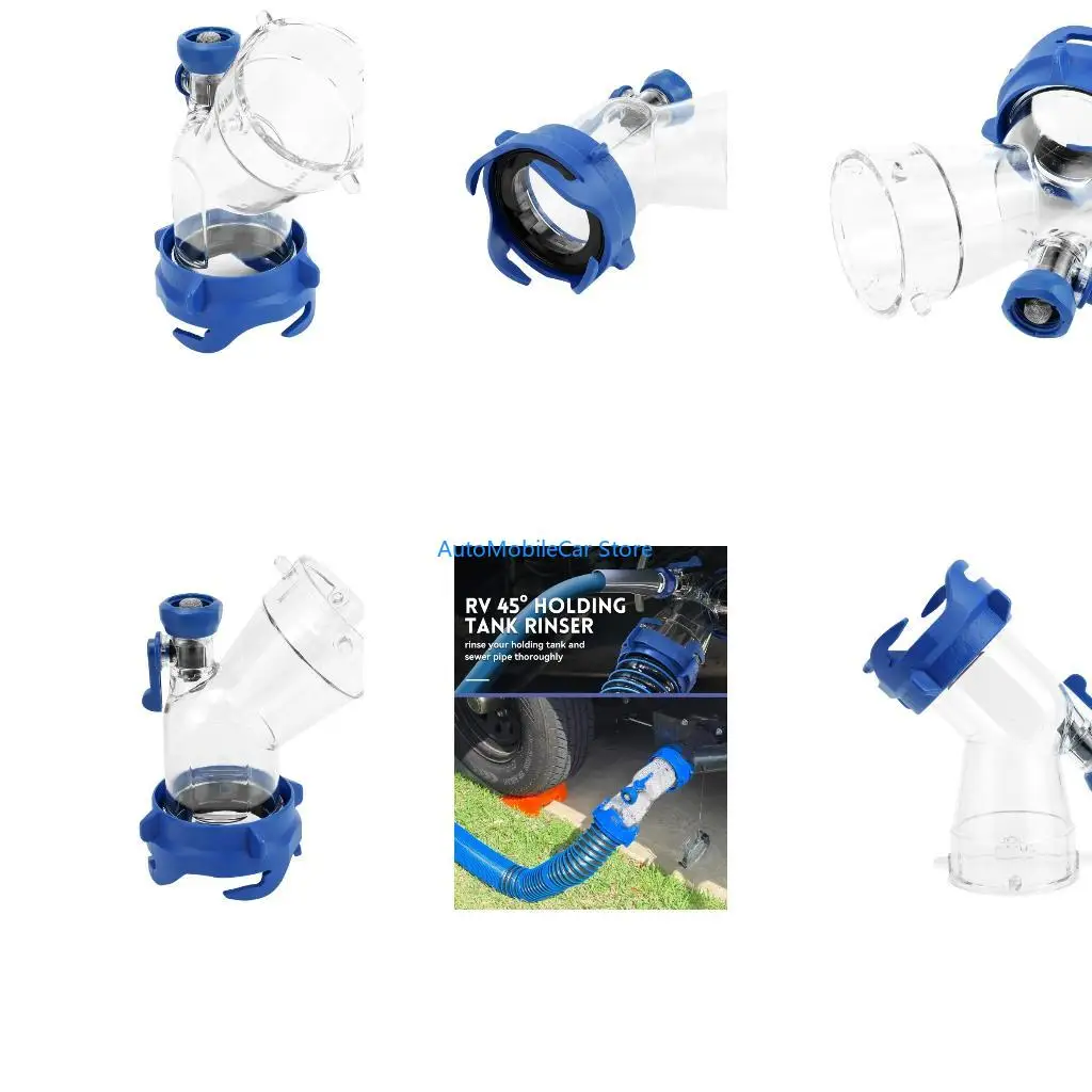 G8TE Clear Plastic 45 Degree Sewer Hose Adapter RVs Rinser Sewage Flush Hose For Efficient Black Maintenance