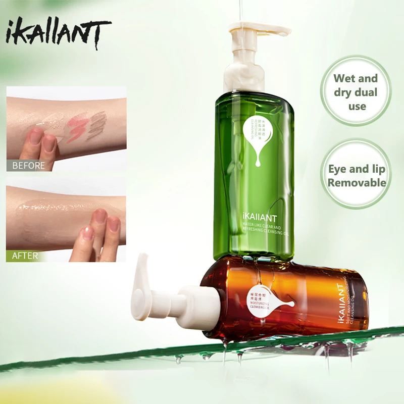 IKAIIANT Óleo de limpeza removedor de maquiagem hidratante para rosto e olhos, água de limpeza profunda suave e não irritante para pele clara