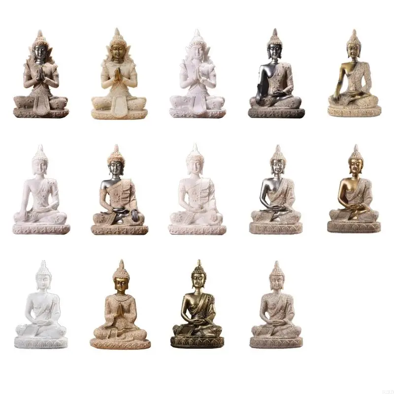 62KD Resin Buddhist Statue Figurine Buddhist Meditating Statue Sculpture for Indoor