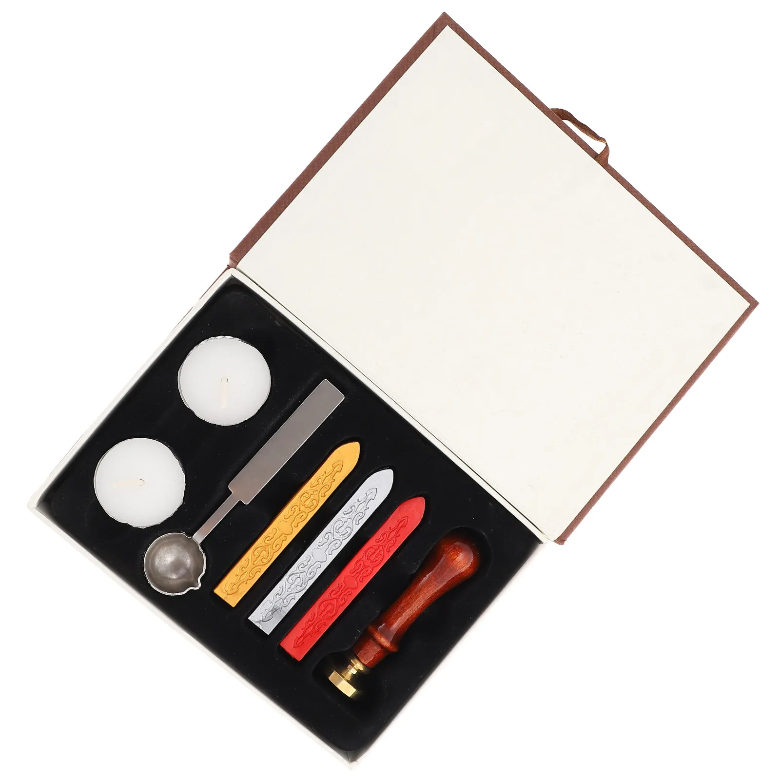 1Set Wax Seal Stamp Kit Beautiful DIY Handmade Sealing Wax Spoon for Scrapbooking Gift Decoration Vintage Craft Supplies