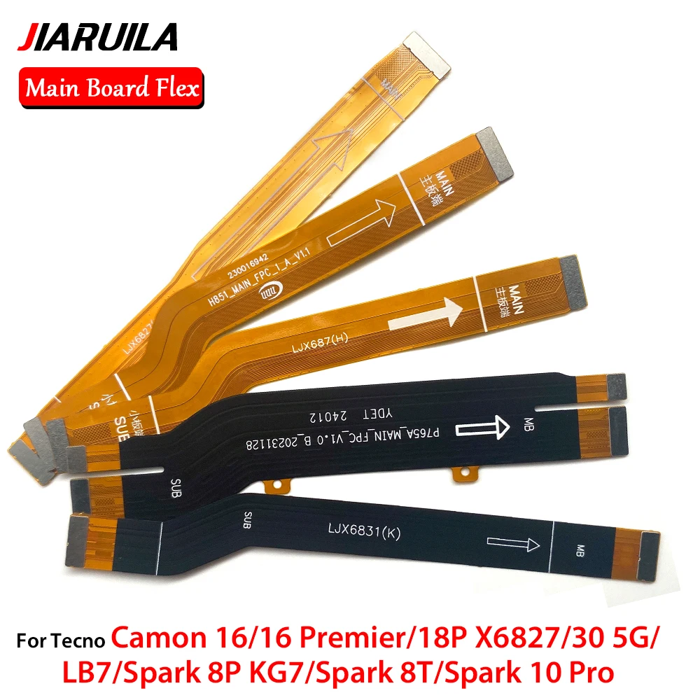 Mainboard Connector Flex Cable For Tecno Camon 16 Premier 18P X6827 Spark 8P KG7 10 Pro LCD Display Connector Flex Cable Parts