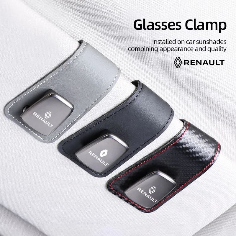 Car Sun Visor Eyeglass Clip Glasses Holder Accessories For Renault Clio Koleos Megane Espace QM6 Kadjar Captur Scenic Duster ZOE