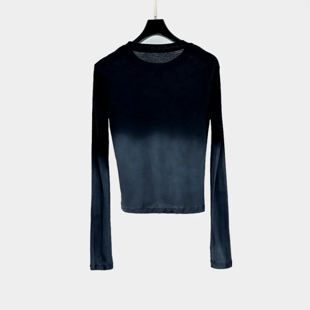 

Women's Western Style Gradient Loose Long Sleeve T-shirt Autumn Trendy round Neck Bottoming Top for Ladies