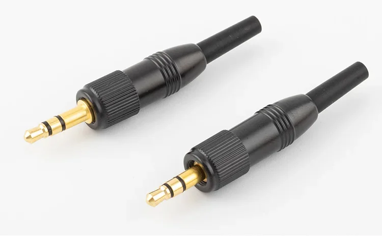 Gabungan 5 buah konektor kunci Audio sekrup Stereo 3.5mm 3.5 MM 1/8 "hitam PURELINE untuk Sennheiser SonyD11/V1/P03 colokan cadangan mikrofon