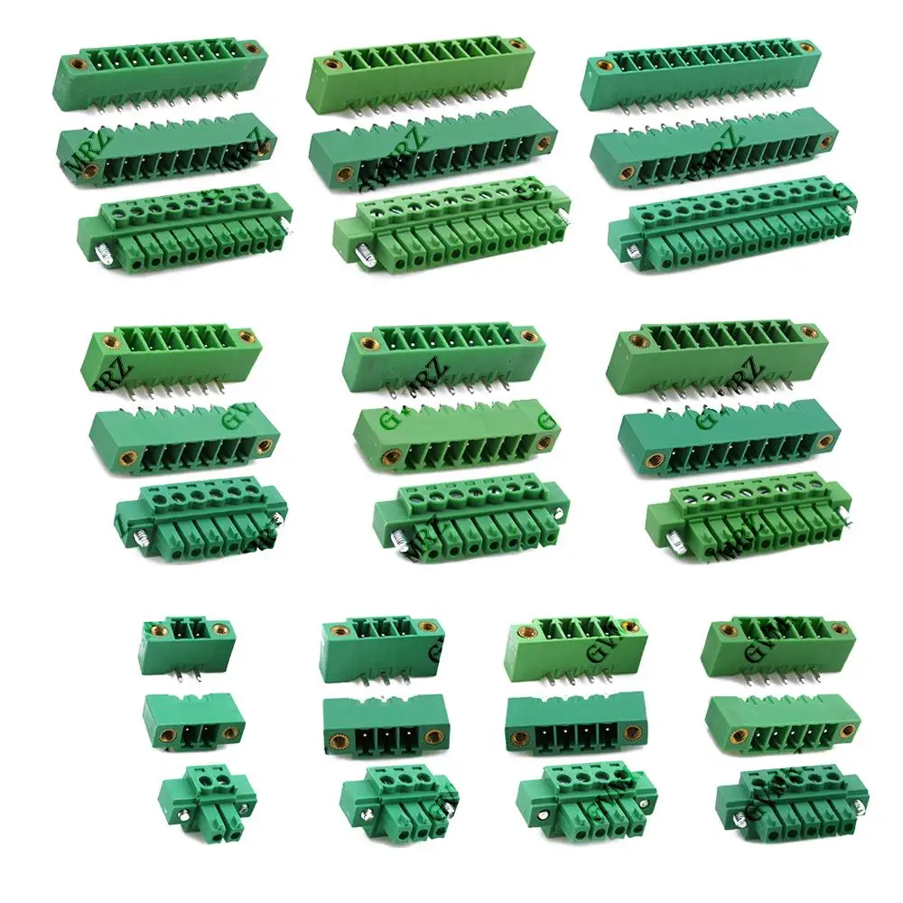 5Set 2P 3P 4P 15EDG 3.81 with Flange 5P 6P 8P 10P 12P Plug-in Terminal Blocks Plugs + sockets 2/3/4/5/6/7/8/9/10/12P KF15EDG