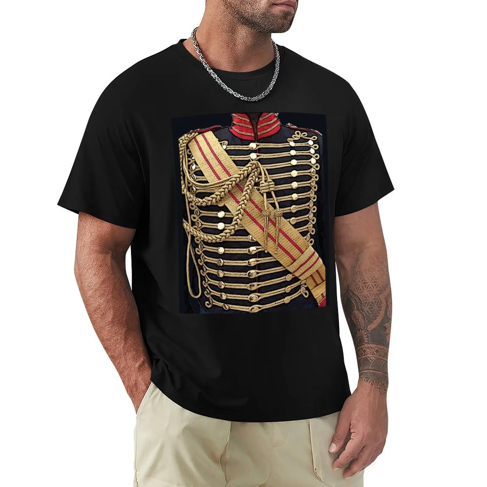 

Simulated uniform; blue Hussar jacket with gold trim. T-Shirt cute clothes tops mens long sleeve t shirts