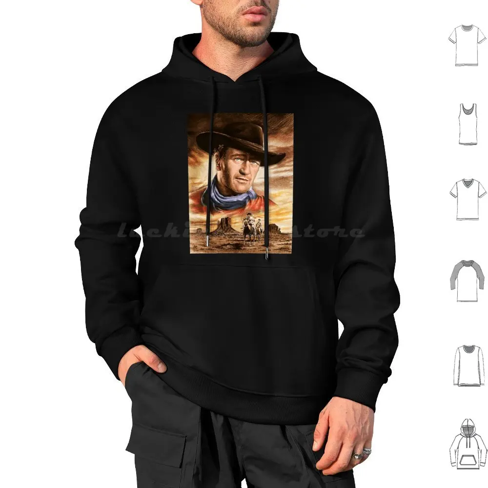 John Wayne Hoodie cotton Long Sleeve John Wayne Hollywood John Wayne Actor John Wayne Bravo John Wayne Bravo Movie Gun John